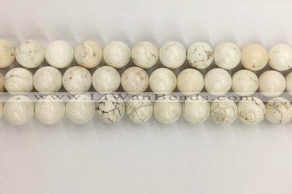 CWB804 15.5 inches 12mm round white howlite turquoise beads