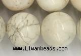 CWB806 15.5 inches 16mm round white howlite turquoise beads