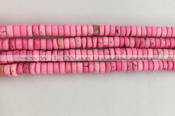 CWB837 15.5 inches 3*6mm tyre howlite turquoise beads wholesale