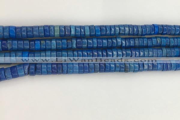 CWB841 15.5 inches 3*6mm tyre howlite turquoise beads wholesale