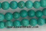 CWB863 15.5 inches 4mm round howlite turquoise beads wholesale