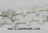 CWB88 15.5 inches 12*15mm cross natural white howlite beads