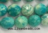 CWB880 15.5 inches 4mm faceted round howlite turquoise beads