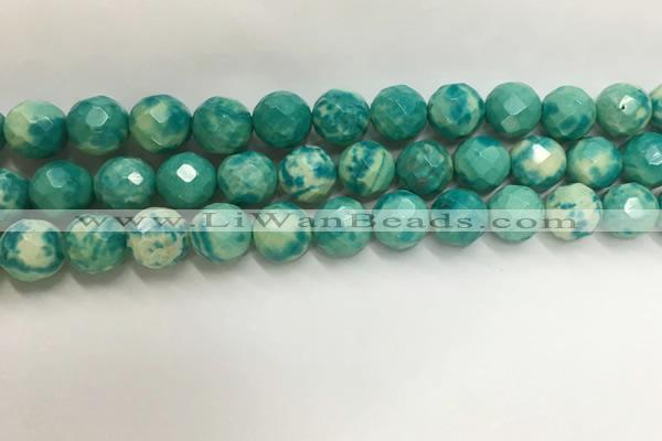 CWB882 15.5 inches 8mm round faceted howlite turquoise beads