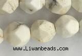 CWB886 15.5 inches 8mm faceted nuggets white howlite turquoise beads