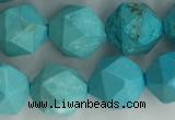 CWB891 15.5 inches 10mm faceted nuggets howlite turquoise beads