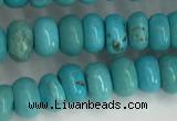 CWB895 15.5 inches 4*6mm rondelle howlite turquoise beads