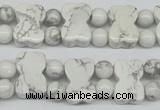 CWB90 15.5 inches 10*15mm double drilled natural white howlite beads