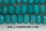 CWB902 15.5 inches 4*6mm faceted rondelle howlite turquoise beads