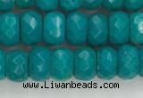 CWB903 15.5 inches 5*8mm faceted rondelle howlite turquoise beads