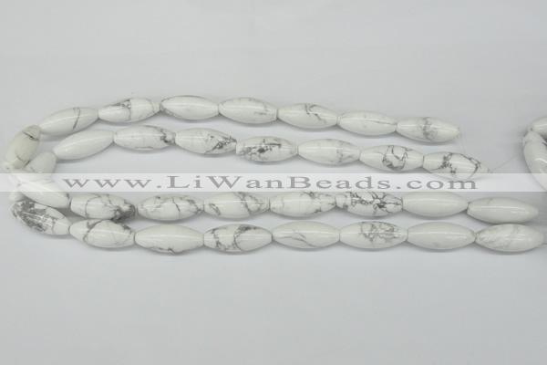 CWB92 15.5 inches 10*25mm rice natural white howlite beads