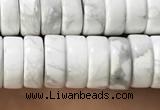 CWB922 15.5 inches 3*8mm heishi white howlite turquoise beads