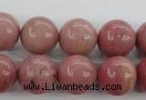 CWF17 15.5 inches 16mm round pink wooden fossil jasper beads wholesale