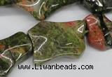 CWG05 15.5 inches 25*33mm wavy freeform unakite gemstone beads