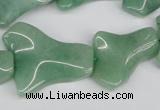 CWG07 15.5 inches 25*33mm wavy freeform green aventurine beads