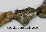 CWG08 15.5 inches 25*33mm wavy freeform rhyolite gemstone beads