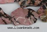 CWG09 15.5 inches 25*33mm wavy freeform rhodonite gemstone beads