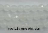 CWH03 15.5 inches 8mm faceted round white jade beads wholesale