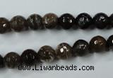 CWJ212 15.5 inches 8mm faceted round wood jasper gemstone beads