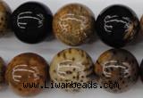 CWJ285 15.5 inches 17mm round wood jasper gemstone beads wholesale