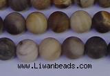 CWJ412 15.5 inches 8mm round matte wood jasper beads wholesale