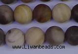 CWJ414 15.5 inches 12mm round matte wood jaspe beads wholesale