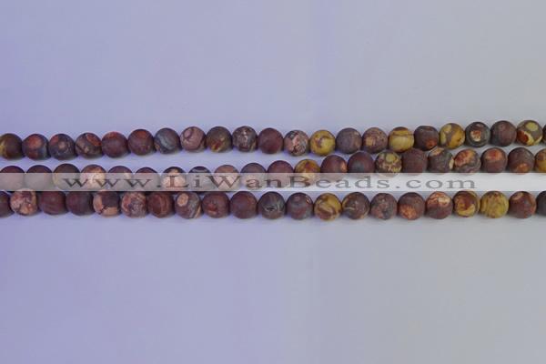 CWJ421 15.5 inches 6mm round matte wood eye jasper beads