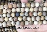 CWJ442 15.5 inches 8mm round matte wood jasper beads wholesale