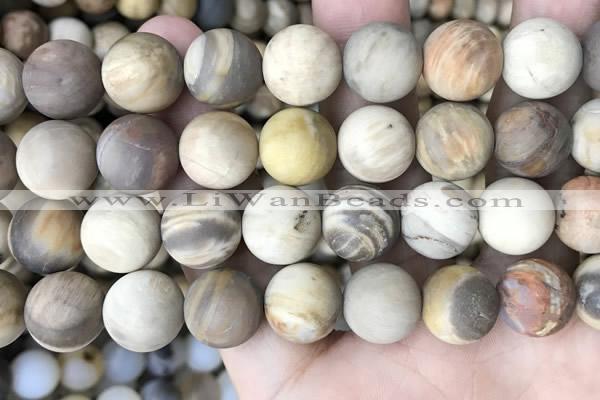 CWJ446 15.5 inches 16mm round matte wood jasper beads wholesale