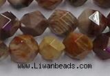 CWJ493 15.5 inches 12mm faceted nuggets wood jasper beads