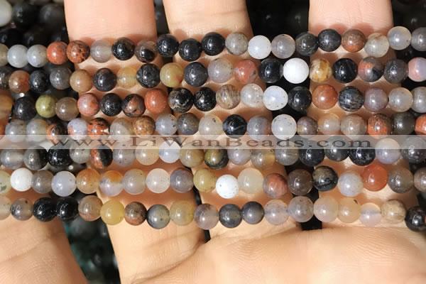 CWJ568 15.5 inches 4mm round Arizona petrified wood jasper beads