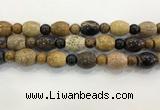 CWJ588 15.5 inches 10mm round & 13*15mm - 15*18mm rice wooden jasper beads