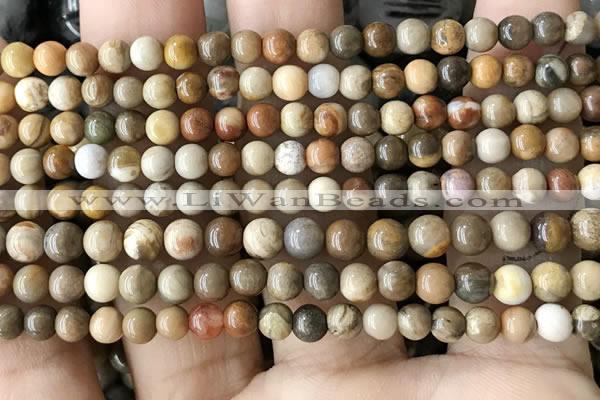 CWJ590 15.5 inches 4mm round wood jasper beads wholesale