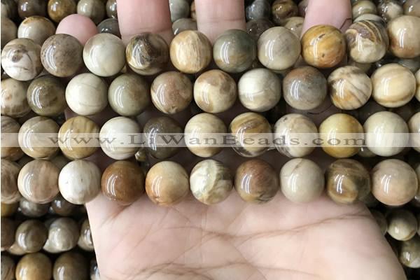 CWJ594 15.5 inches 12mm round wood jasper beads wholesale