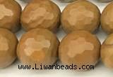 CWJ602 15 inches 8mm faceted round wooden jasper beads wholesale