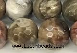 CWJ613 15 inches 10mm faceted round wooden jasper gemstone beads