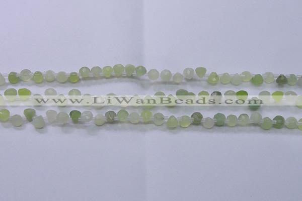 CXJ215 Top drilled 7*7mm faceted teardrop New jade beads