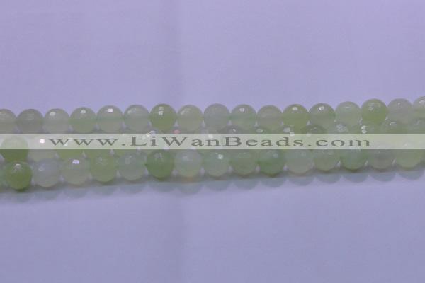 CXJ221 15.5 inches 12mm faceted round New jade beads wholesale