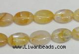 CYC01 15.5 inches 10*14mm oval yellow crystal quartz beads