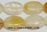 CYC03 15.5 inches 18*25mm oval yellow crystal quartz beads