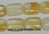 CYC09 15.5 inches 15*20mm rectangle yellow crystal quartz beads