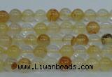 CYC101 15.5 inches 6mm round yellow crystal quartz beads