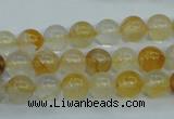 CYC102 15.5 inches 8mm round yellow crystal quartz beads