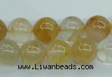 CYC104 15.5 inches 12mm round yellow crystal quartz beads