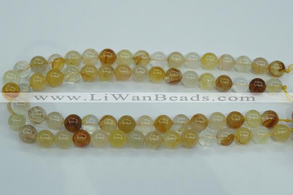 CYC104 15.5 inches 12mm round yellow crystal quartz beads