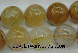 CYC106 15.5 inches 16mm round yellow crystal quartz beads