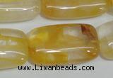 CYC11 15.5 inches 20*35mm rectangle yellow crystal quartz beads