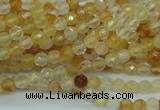 CYC110 15.5 inches 4mm faceted round yellow crystal quartz beads