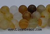 CYC141 15.5 inches 6mm round matte yellow quartz beads wholesale