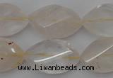 CYC201 15.5 inches 15*25mm twisted & faceted marquise yellow quartz beads